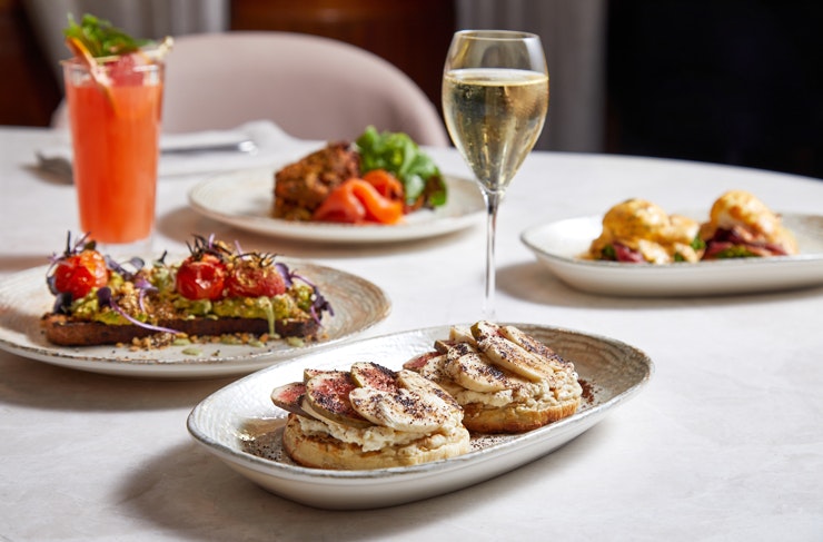 Various brunch dishes at Luke's Kitchen at Kimpton Margot Sydney